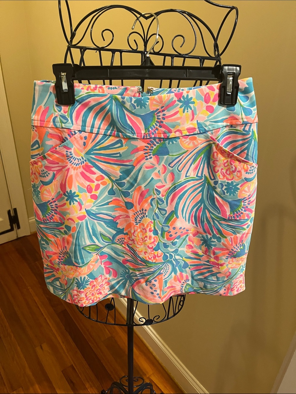 Lilly Pulitzer Pink, Turquoise & Coral Floral Skirt